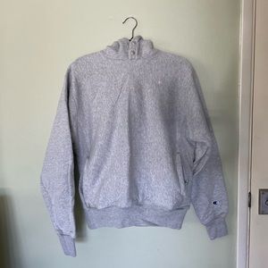 Champion Gray Reverse Weave Snap Closure, Pouch Pocket Hoodie